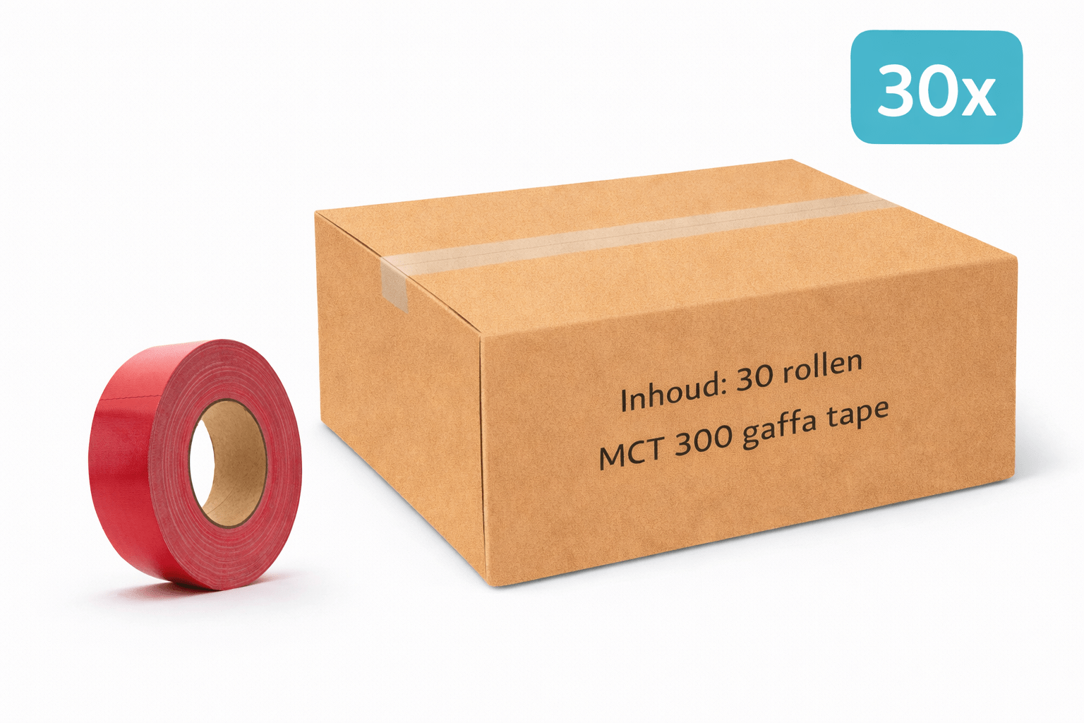 30x MegaTape MCT 300 · Gaffa tape · 50 mm · rood · rol 25m - Megatape MCT300 - 3BUTE