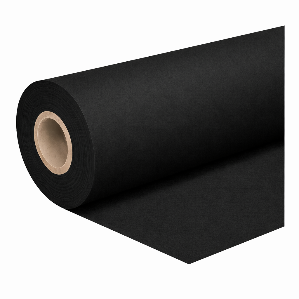 brandwerend Flanel 260 cm zwart (9300) rol 50m voor events, theater en beurzen