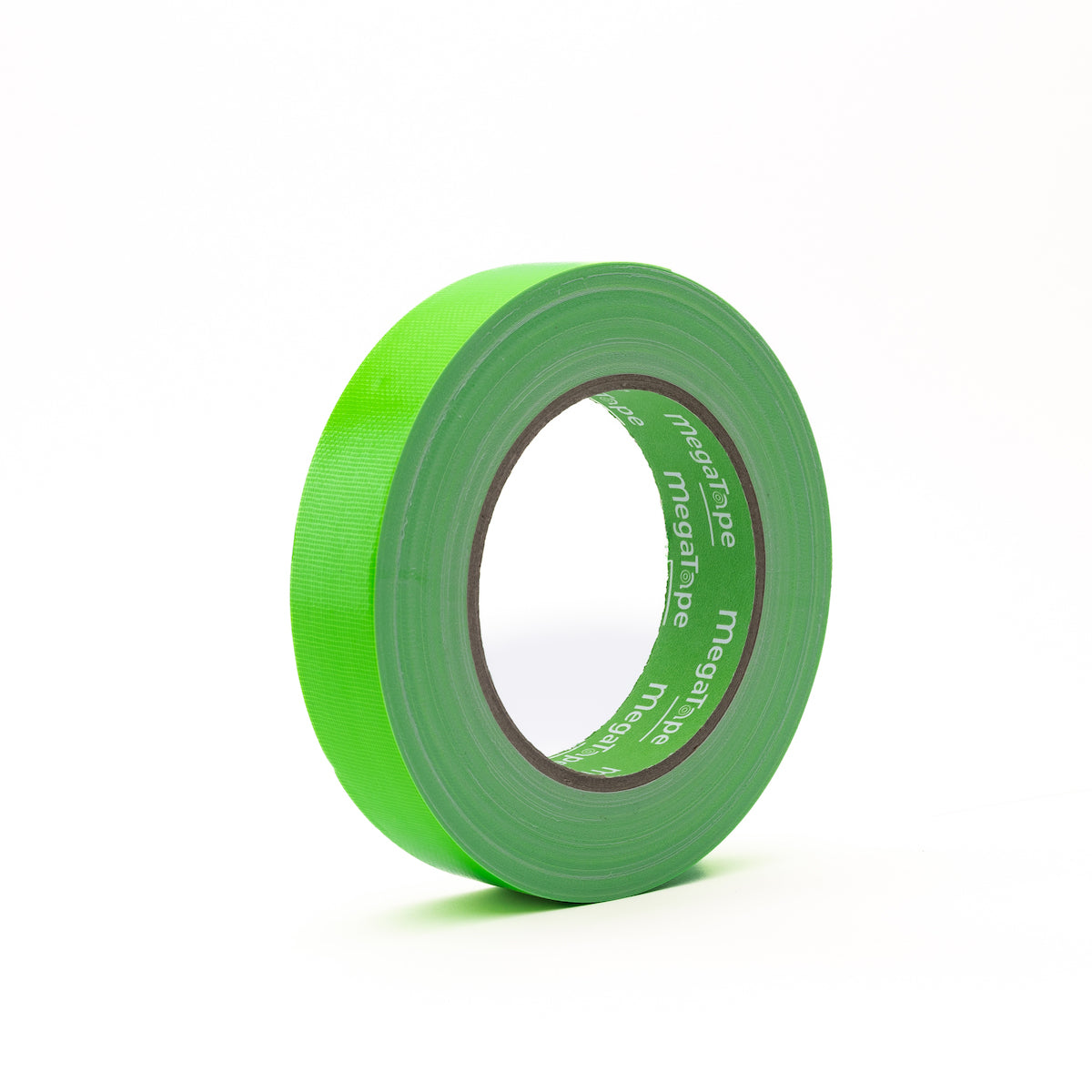 rol uit doos met 24x MegaTape UT70 fluor gaffa tape 25 m op rol 25 mm groen voor events, theater en beurzen