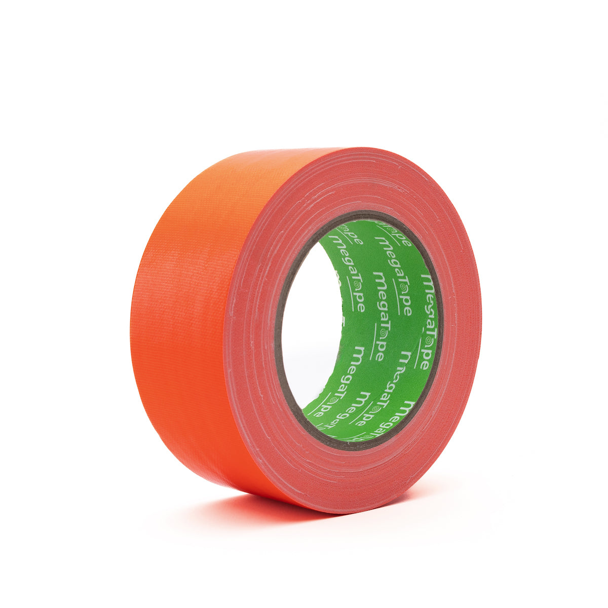 rol uit doos met 12x MegaTape UT70 fluor gaffa tape 25 m op rol 50 mm oranje voor events, theater en beurzen