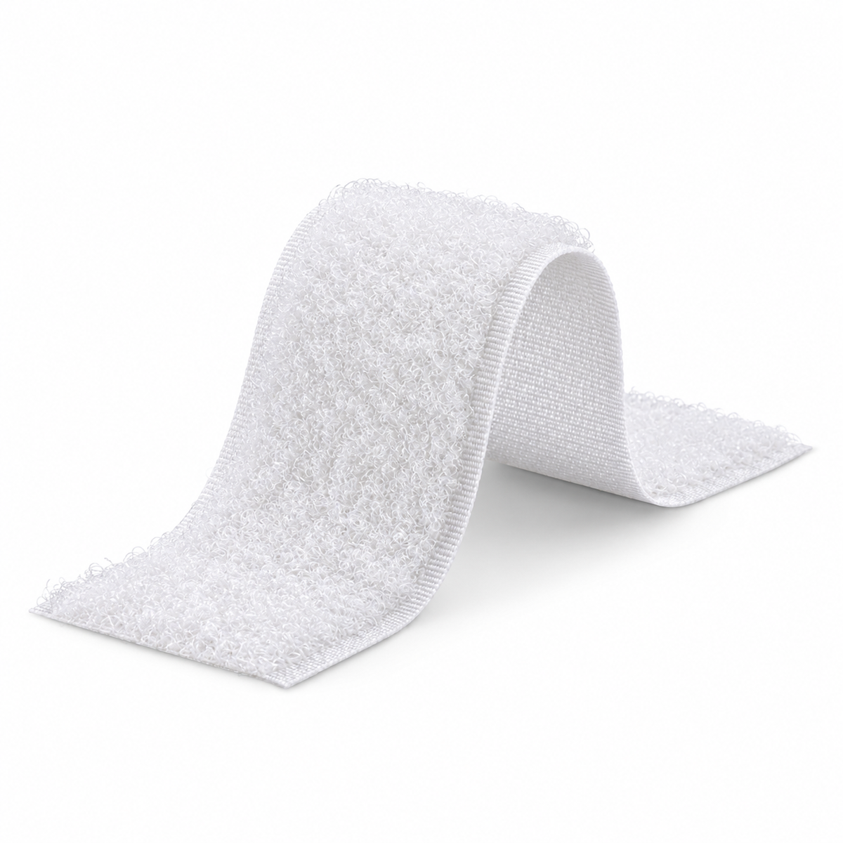Hook-and-loop tape · loop tape, white · self-adhesive K64 · PA/PES · 20 mm · 25 m roll
