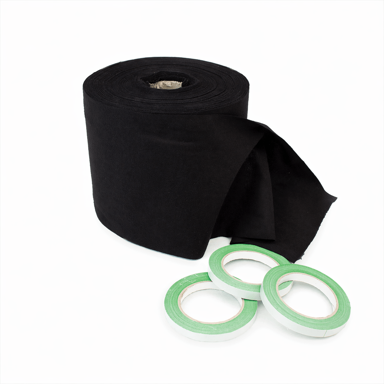 Premium flanel · 20 cm · zwart (9300) · rol 60m · met tape - Pre - cut flanel - 3BUTE