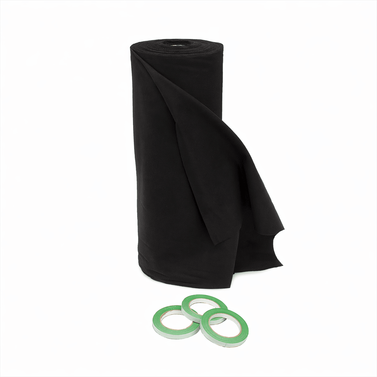 Premium flanel · 60 cm · zwart (9300) · rol 30m · met tape - Pre - cut flanel - 3BUTE