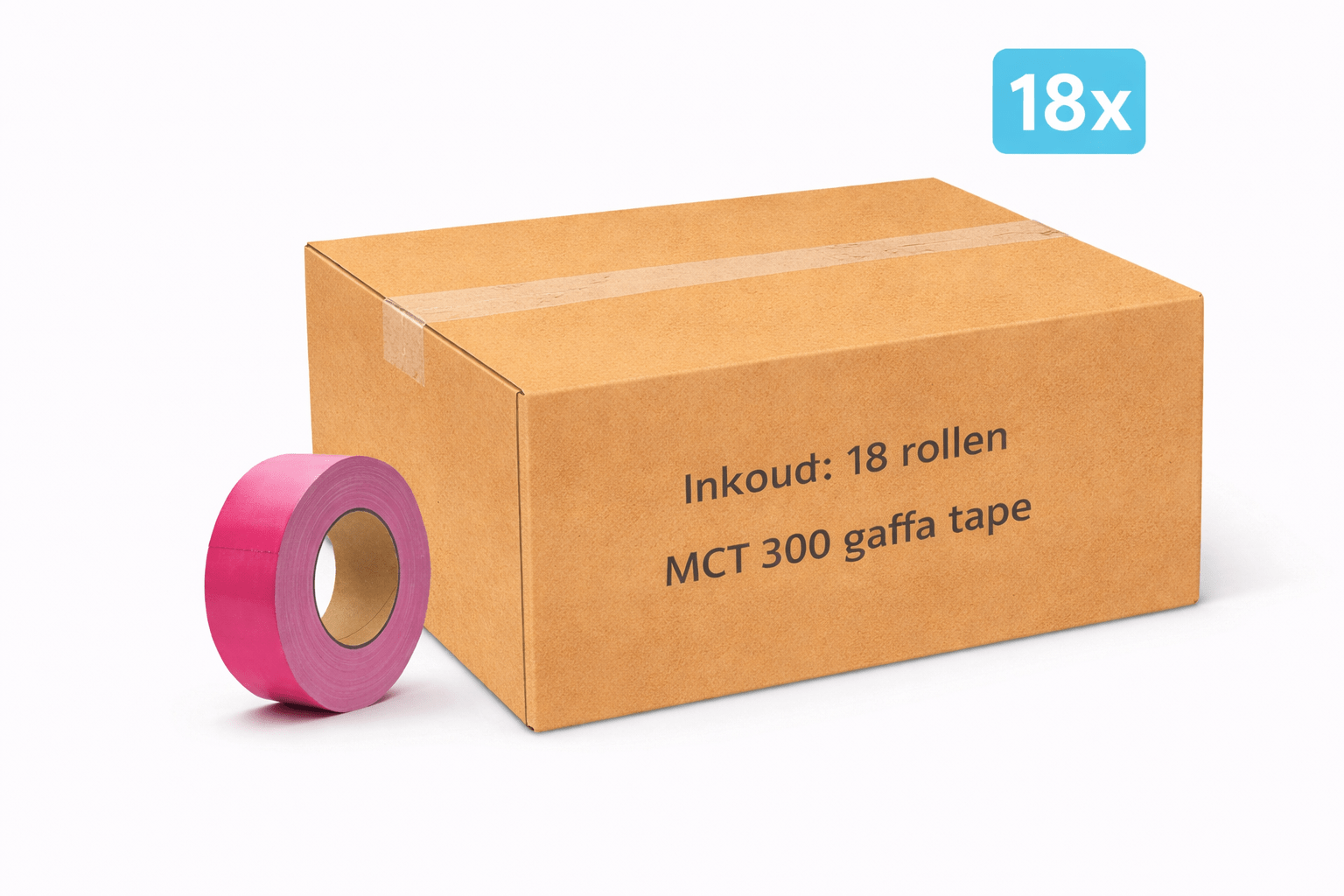 18x MegaTape MCT 300 · Gaffa tape · 50 mm · rose · rol 50m - Megatape MCT300 - 3BUTE